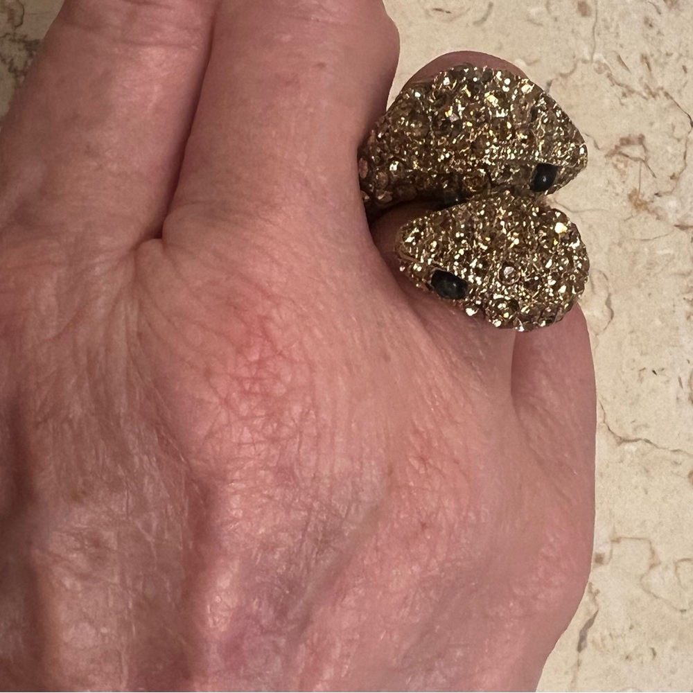 Roberto Cavalli Gold and Black Statement Ring